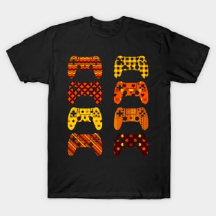 Game Controllers Pattern Thanksgiving Funny Gamer Boys Girls T-Shirt